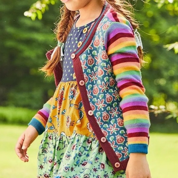 Matilda Jane Girls’ END OF THE RAINBOW Cardigan Sweater 4 Toddler 4T Colorful - Picture 2 of 6